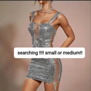 Shein lace up sequin dress